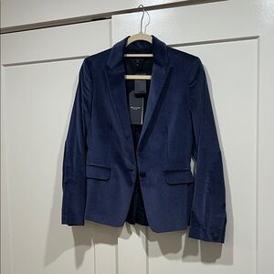 Rag & Bone Midnight Blue Velvet Blazer NWT Size 2